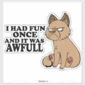 Grumpy Cat - Meme Funny Cat - Spaß Aufkleber (Blatt)