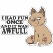 Grumpy Cat - Meme Funny Cat - Spaß Aufkleber (Vorderseite)