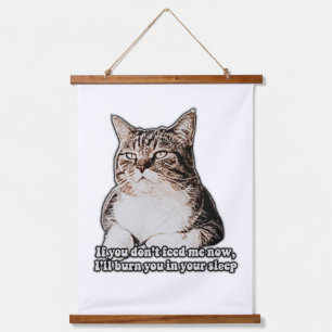 Grumpy Cat Meme für Katzenbesitzer und Kätzchenbes Wandteppich Mit Holzrahmen