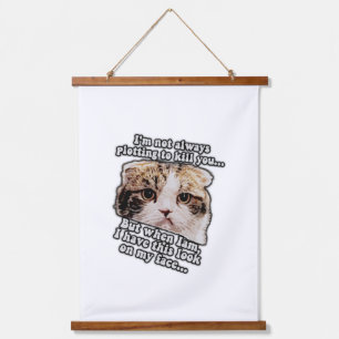 Grumpy Cat Meme für Katzenbesitzer und Katzenliebh Wandteppich Mit Holzrahmen