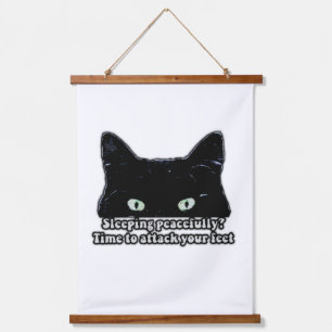 Grumpy Cat Meme für Katzenliebhaber und Katzenbesi Wandteppich Mit Holzrahmen