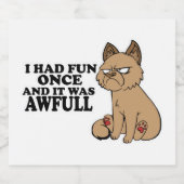 Grumpy Cat - Meme Lustige Katze - Spaß Schaumweinetikett (Einzelnes Label)