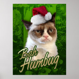 Grumpy Cat Merry Christmas / Bah Humbug Poster