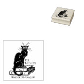 Grumpy Cat mit Büchern, Custom Ex Libris Library Gummistempel (Stempel)