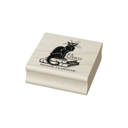 Grumpy Cat mit Büchern, Custom Ex Libris Library Gummistempel (Stempel)