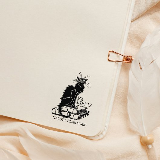 Grumpy Cat mit Büchern, Custom Ex Libris Library Gummistempel