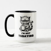 Grumpy Cat mit Coffee Funny Lazy Cartoon Style Tasse (Links)