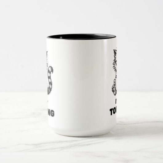 Grumpy Cat mit Coffee Funny Lazy Cartoon Style Tasse (Zentrum)