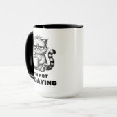 Grumpy Cat mit Coffee Funny Lazy Cartoon Style Tasse (Vorderseite Links)