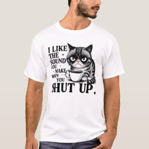 Grumpy Cat mit Coffee Funny Morning Design 😼 ☕ T-Shirt