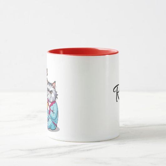 Grumpy Cat mit dem Tasse "Coffee is Life" (Zentrum)