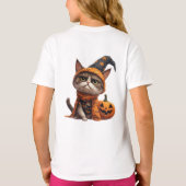Grumpy Cat Mit Jack O Lantern Begleiter 🎃 T-Shirt (Rückseite)