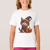Grumpy Cat Mit Jack O Lantern Begleiter 🎃 T-Shirt (Vorderseite)