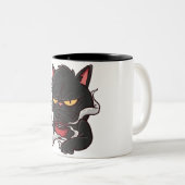 Grumpy Cat mit Kaffee Zweifarbige Tasse (VorderseiteRechts)