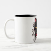Grumpy Cat mit Kaffee Zweifarbige Tasse (Links)
