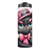 Grumpy Cat mit rosa Hut Thermosbecher (Vorderseite)