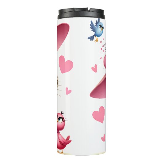 Grumpy Cat mit rosa Hut Thermosbecher (Rückseite)