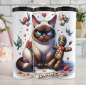 Grumpy Cat mit Voodoo Doll Thermosbecher