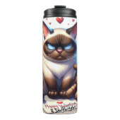 Grumpy Cat mit Voodoo Doll Thermosbecher (Vorderseite)