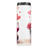 Grumpy Cat mit Wein und Rose Thermosbecher (Rückseite)