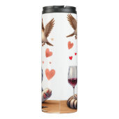 Grumpy Cat mit Weinflasche Thermosbecher (Rückseite)