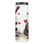 Grumpy Cat mit Weinflasche Thermosbecher (Rückseite)