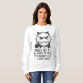 Grumpy Cat Montagsschlafspaß Lustige Arbeit Sweatshirt (Vorne ganz)