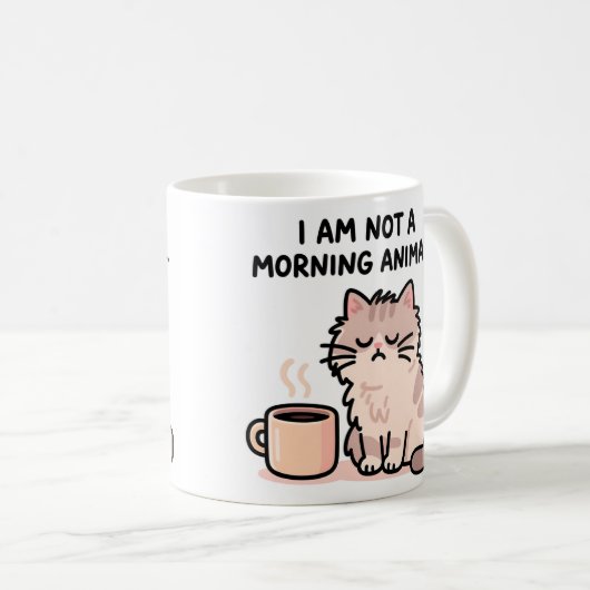 Grumpy Cat Morning Humor Kaffeetasse (VorderseiteRechts)