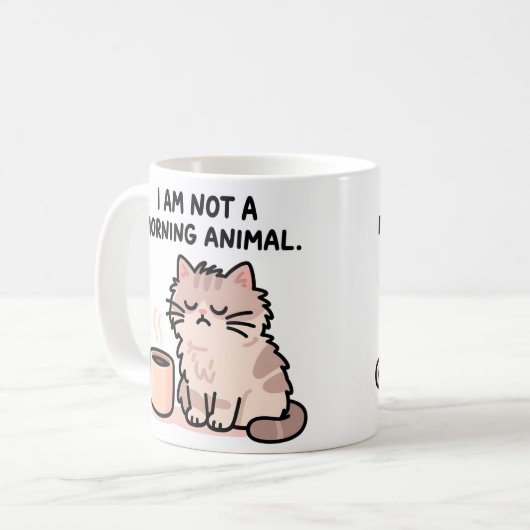 Grumpy Cat Morning Humor Kaffeetasse (Vorderseite Links)