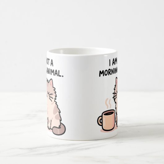 Grumpy Cat Morning Humor Kaffeetasse (Mittel)