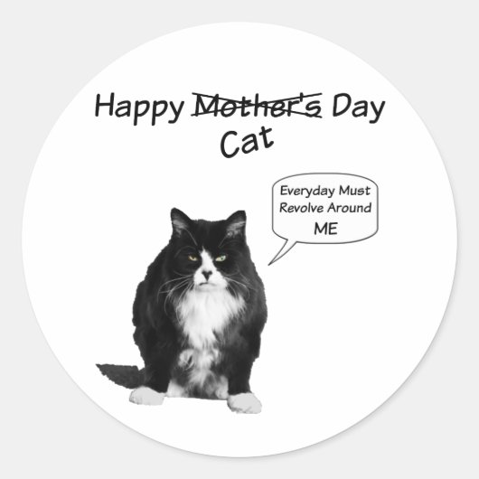 Grumpy Cat Mother's Day Round Stickers (Vorderseite)