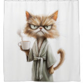 Grumpy Cat Needs Kaffee Duschvorhang (Vorderseite)