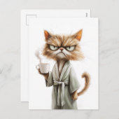 Grumpy Cat Needs Kaffee Feiertagspostkarte (Vorne/Hinten)