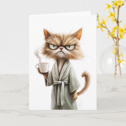 Grumpy Cat Needs Kaffee Karte (Gelbe Blume)