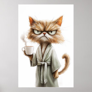 Grumpy Cat Needs Kaffee Poster