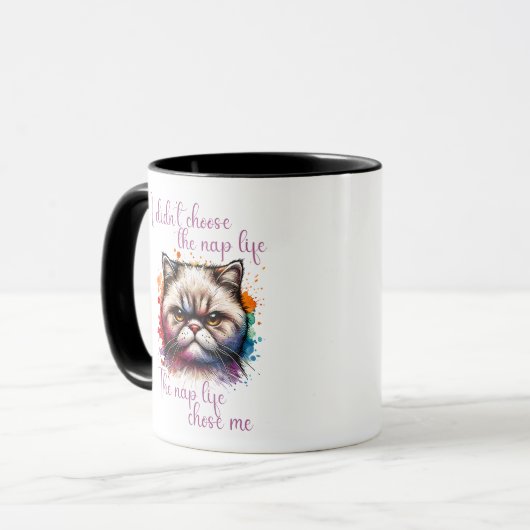 Grumpy Cat "Nickerchen Life" Funny Quote Design Tasse (Vorderseite Links)