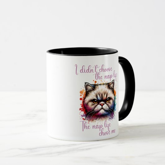 Grumpy Cat "Nickerchen Life" Funny Quote Design Tasse (VorderseiteRechts)