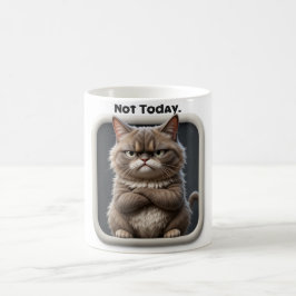 Grumpy Cat "Not Today" Funny Angry Cat Design Kaffeetasse