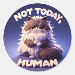 Grumpy Cat "Not Today, Human Craft Sticker" Runder Aufkleber