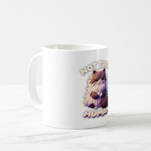Grumpy Cat "Not Today, human" Funny Coffee Tasse (Vorderseite Links)