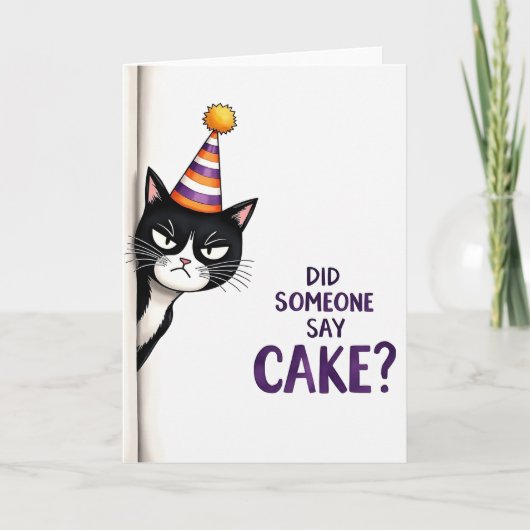 Grumpy Cat-Party-Hut-Geburtstagskarte Karte (Vorderseite)