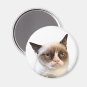Grumpy Cat Round Magnet (Vorderseite/Rückseite)