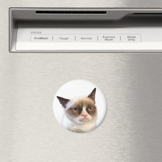 Grumpy Cat Round Magnet (In Situ (Geschirrspüler))