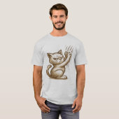 Grumpy Cat Scratch Attack - Expressive Feline Art T-Shirt (Vorne ganz)