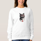Grumpy Cat Shirt with Red Eyes & Heart Collar – Fu (Vorderseite)