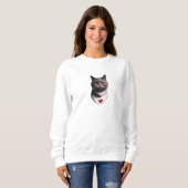 Grumpy Cat Shirt with Red Eyes & Heart Collar – Fu (Vorne ganz)