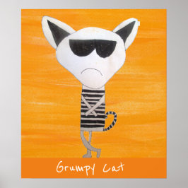 Grumpy Cat Slogan mit Sonnenbrillenkunst Poster