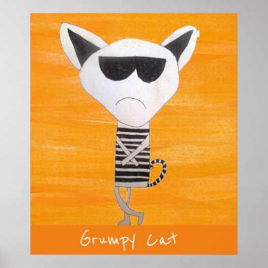Grumpy Cat Slogan mit Sonnenbrillenkunst Poster (Vorne)