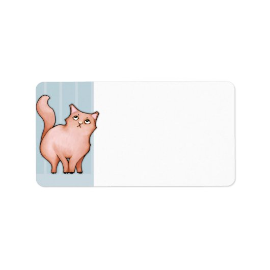 Grumpy Cat Sue stripes Address Label Adressaufkleber (Vorne)