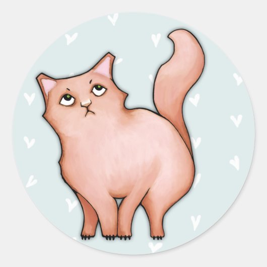 Grumpy Cat Sulky Sue Herz Rundsticker Runder Aufkleber (Vorderseite)